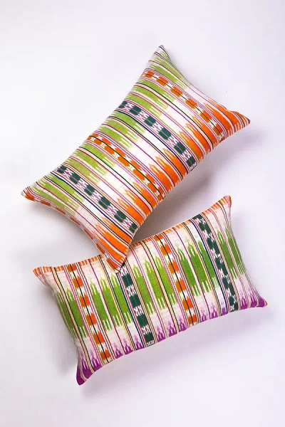 Archive New York Vintage Green & Orange Pillow In Multi