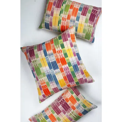 Archive New York Vintage Handwoven  Carmen Ikat Pillow In Multi