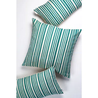 Archive New York Vintage Handwoven Cotton Alma Pillow In Green