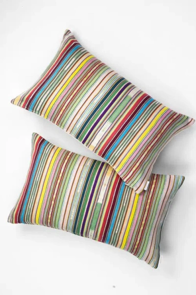 Archive New York Vintage Handwoven Luna Striped Pillow In Multi