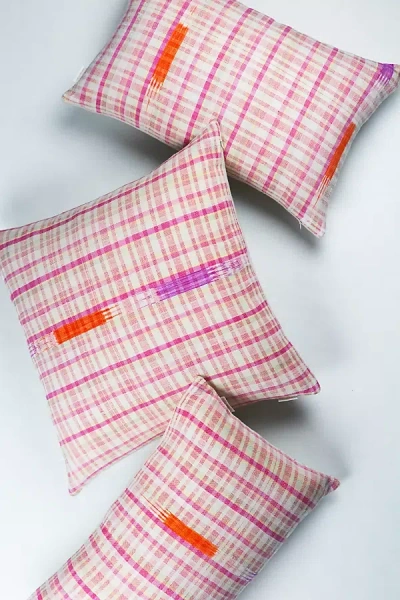 Archive New York Vintage Pink Ikat Pillow In Multi