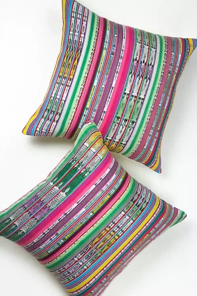 Archive New York Vintage Rainbow Ikat Pillow In Multi
