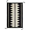 ARCHIVE NEW YORK ARCHIVE NEW YORK ZAPOTEC BLACK AND IVORY CHEVRON HANDWOVEN FLATWEAVE WOOL RUG
