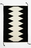 Archive New York Zapotec Zig Zag Handwoven Flatweave Wool Rug In Black