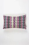 Archive Ny Santiago Lime And Pink Handwoven Cotton Ikat Rectangle Throw Pillow In Multicolored