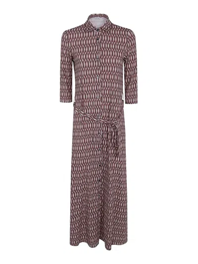 Archivio '67 3/4 Sleeves Chemisier Dress In Nude & Neutrals