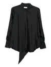 Archivio '67 Asymmetric-hem Silk Blouse In Black