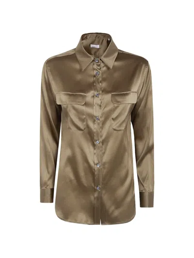 Archivio '67 Flap-pocket Silk Shirt In Brown