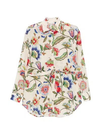 Archivio '67 Floral-print Belted Shirt In Multi