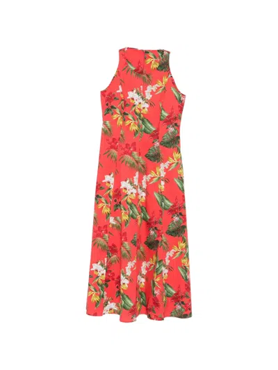 Archivio '67 Floral-print Midi Dress In Red