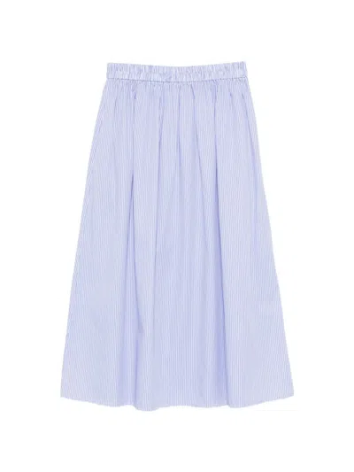 Archivio '67 Archivio 67 Striped Cotton Skirt In Purple