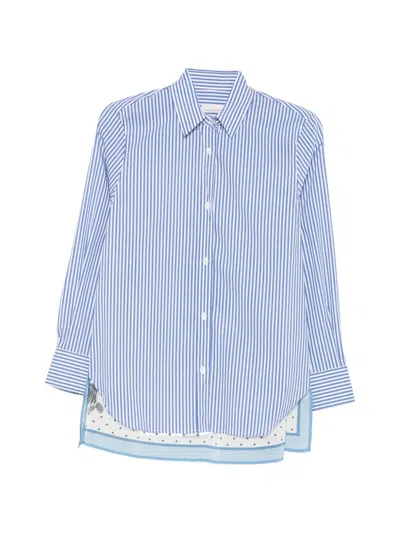 Archivio '67 Striped Layered-detail Shirt In Blue