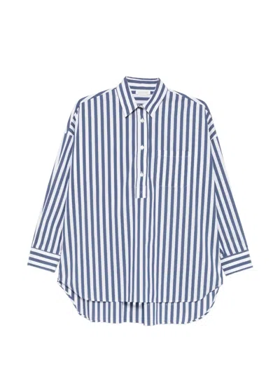 Archivio '67 Striped Long-sleeve Blouse In Blue