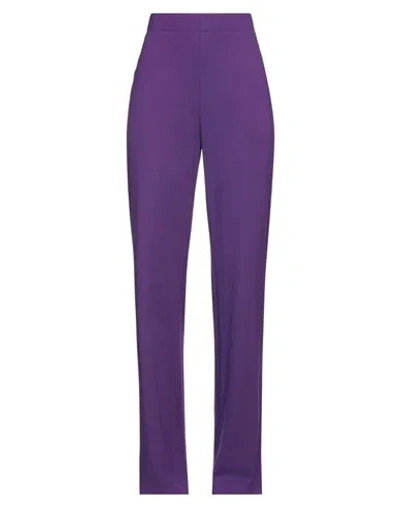 Archivio '67 Woman Pants Purple Size 6 Viscose, Polyamide, Elastane