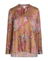 Archivio '67 Woman Top Brown Size 8 Viscose, Silk, Elastane In Brown