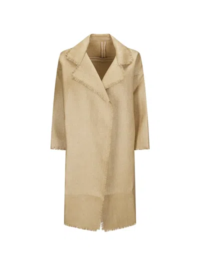 Archivio B Frayed-edge Raffia Coat In Neutral
