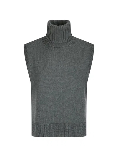 Archivio B Ribbed-knit Roll-neck Sweater In Gray