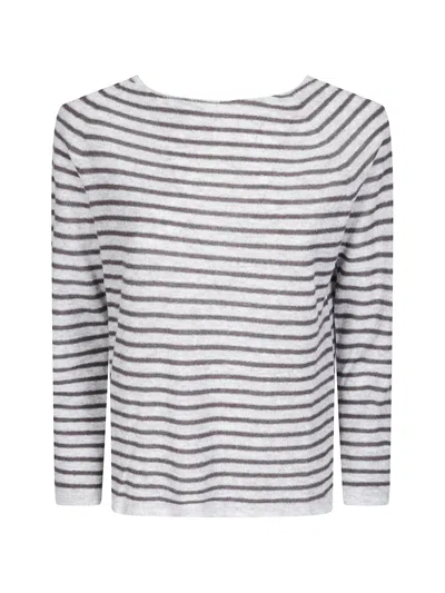 Archivio B Striped Cashmere Sweater In White