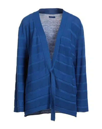 Archivio B Woman Cardigan Blue Size L Cotton