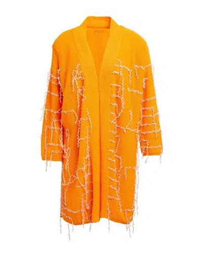 Archivio B Woman Cardigan Orange Size S Cotton