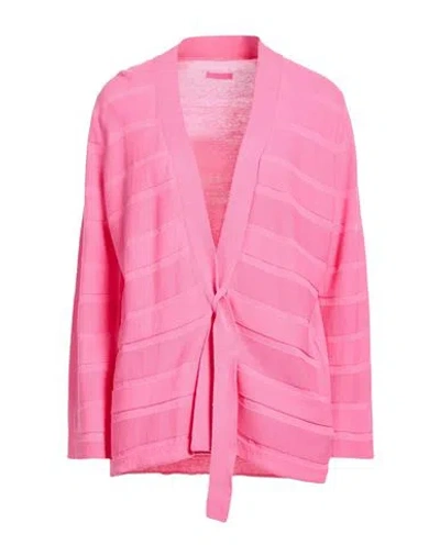 Archivio B Woman Cardigan Salmon Pink Size L Cotton