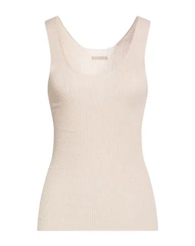Archivio B Woman Top Beige Size M Viscose, Polyamide, Metallic Fiber In Neutral