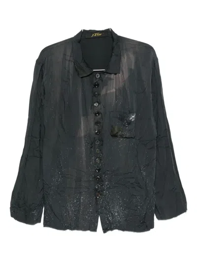 Archivio J.m. Ribot Button-fastening Speckled Shirt In Black