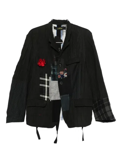 Archivio J.m. Ribot Patchwork Floral-embellished Jacket In Black