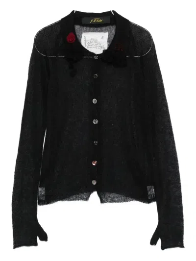 Archivio J.m. Ribot Rose-embellished Button Cardigan
