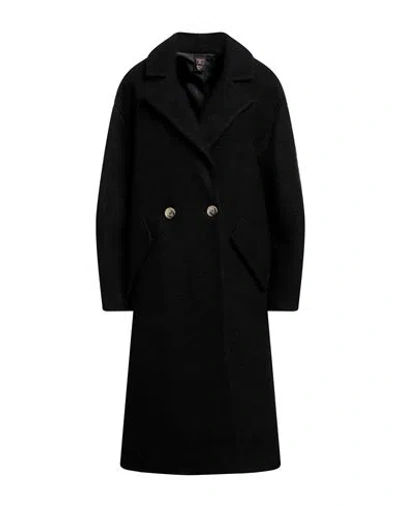 Archivio Woman Coat Black Size Onesize Wool, Polyester