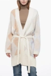 Archiviob Casentino Wool Long Cardigan With Geometric Motif