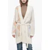 Archiviob Casentino Wool Long Cardigan With Geometric Motif