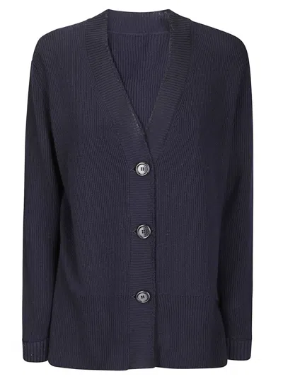 Archiviob Classic Button-down Cardigan With Ribbed Cuffs And Hem In Blue
