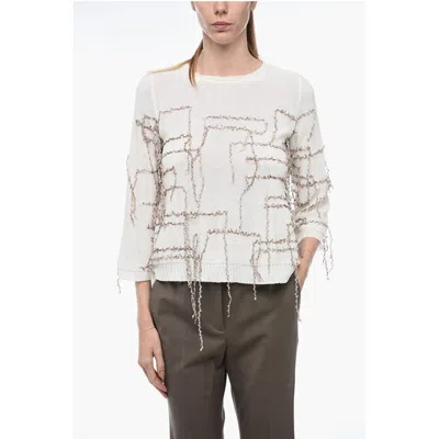 Archiviob Flared Sweater With Fringe Application