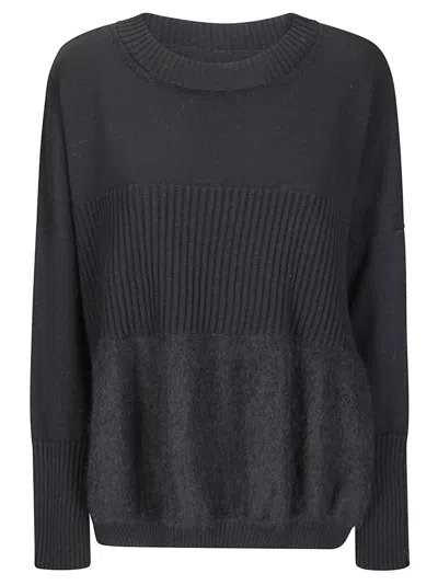 Archiviob Fur Stitch Merino Wool Sweater In Black