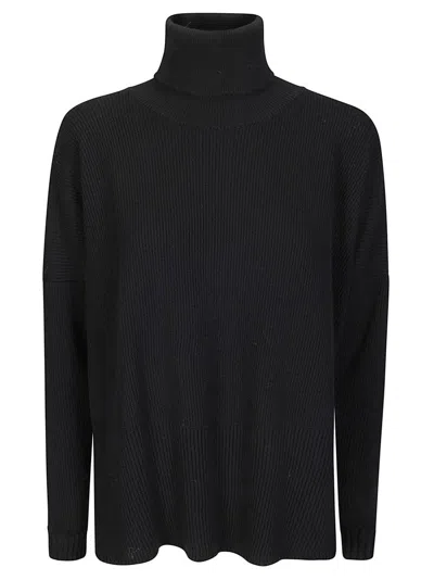 Archiviob High Collar Merino Wool Turtleneck Sweater In Black
