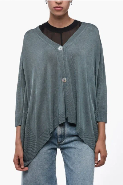 Archiviob Oversized Cardigan With 3/4 Sleeves In Blue