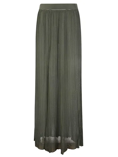 Archiviob Pleated Viscose Skirt In Military