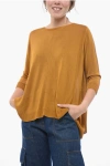 ARCHIVIOB SOLID COLOR CREW-NECK SWEATER WITH SIDE SLITS