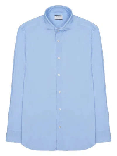Archivium Be Updated Modern Fit Button-up Mini Shirt In Blue