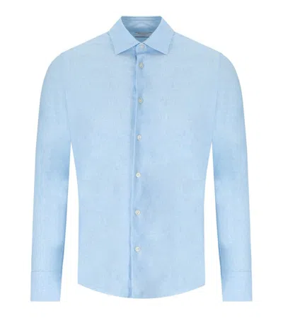 ARCHIVIUM ARCHIVIUM LIGHT BLUE LINEN EFFECT SHIRT