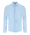 Archivium Light Blue Shirt With Micro-pattern In Blue