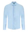 Archivium Light Blue Shirt With Micro-pattern In Blue