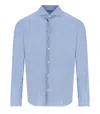 Archivium Light Blue Shirt With Micro-pattern In Blue