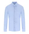 Archivium Light Blue Shirt With Micro-pattern In Blue