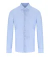 Archivium Light Blue Shirt With Micro-pattern In Blue