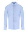 Archivium Light Blue Shirt With Micro-pattern In Blue