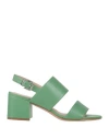 ARCHYVE ARCHYVE WOMAN SANDALS GREEN SIZE 8 LEATHER