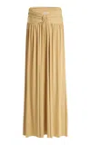 Arcina Ori Alessia Ruched Jersey Maxi Skirt In Neutral