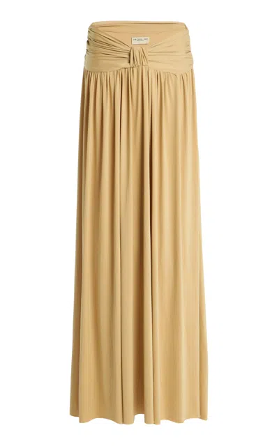 Arcina Ori Alessia Ruched Jersey Maxi Skirt In Neutral